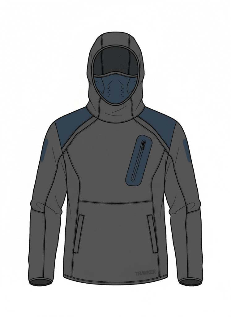 Sherpa fleece hoodie CAD flat