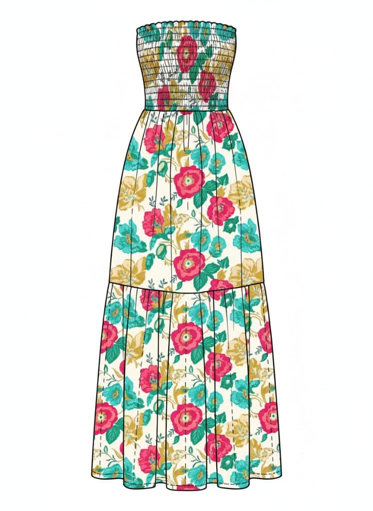 Dress CAD technical flat from clothink marketing — input for mockups and tech packs