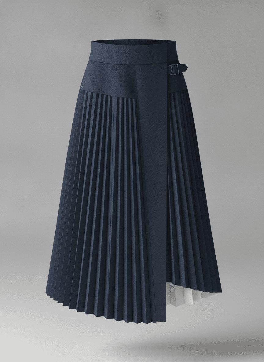 Photoreal pleated midi skirt mockup