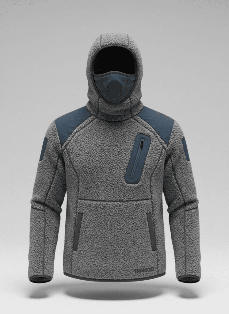 Photoreal sherpa fleece hoodie mockup